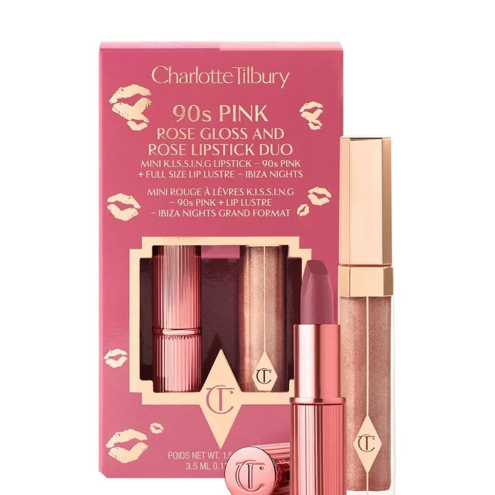 NIB ✅ Charlotte Tilbury  90's PINK - Rose Gloss & Rose Lipstick Duo